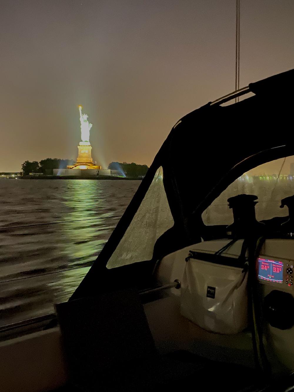 Pogo 36 delivery passing Statue of Liberty