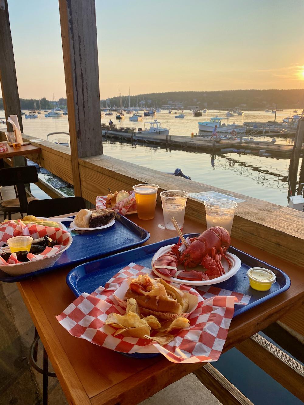 Dinner at Beales Lobster Pier, Southwest Harbor, Acadia