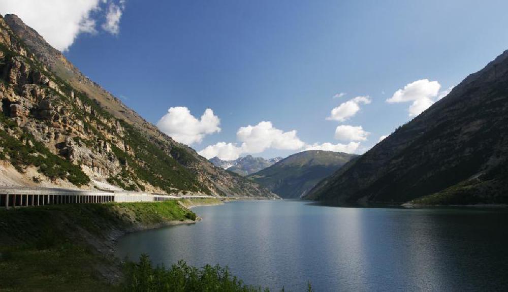 Resevoir at the far side of tunnel between Switzerland and Italy